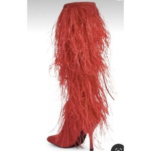 Jeffrey Campball Shake-Ya Feather Over the Knee Boot (Women) Size 5.5